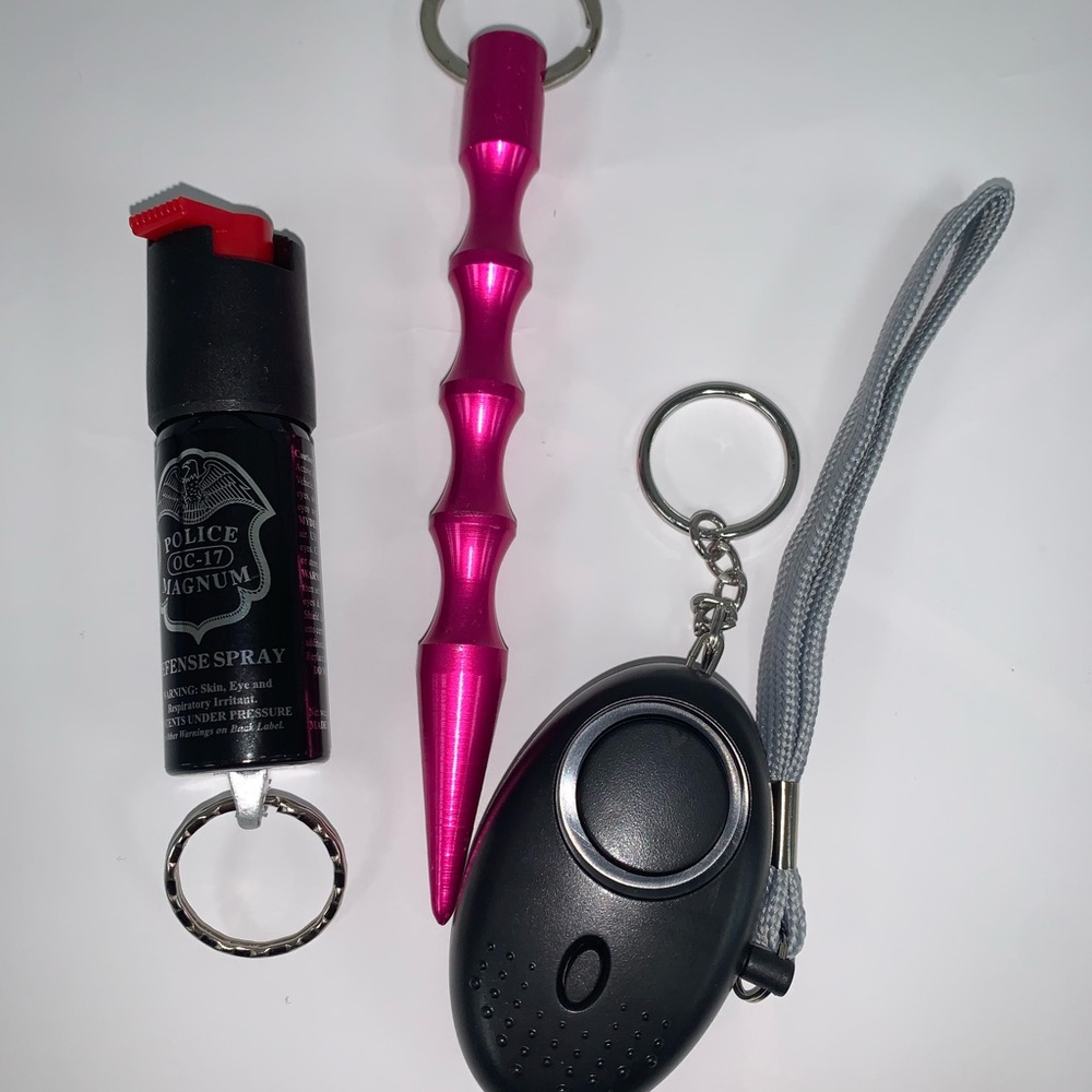 Self Defense Key Chains P/B w/ Pom Pom